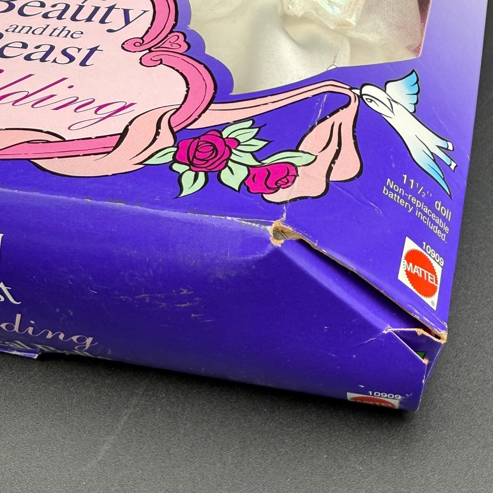 Disney Beauty and the Beast Musical Belle Wedding Doll 1998 Mattel 10909 Box Dmg - Picture 3 of 12